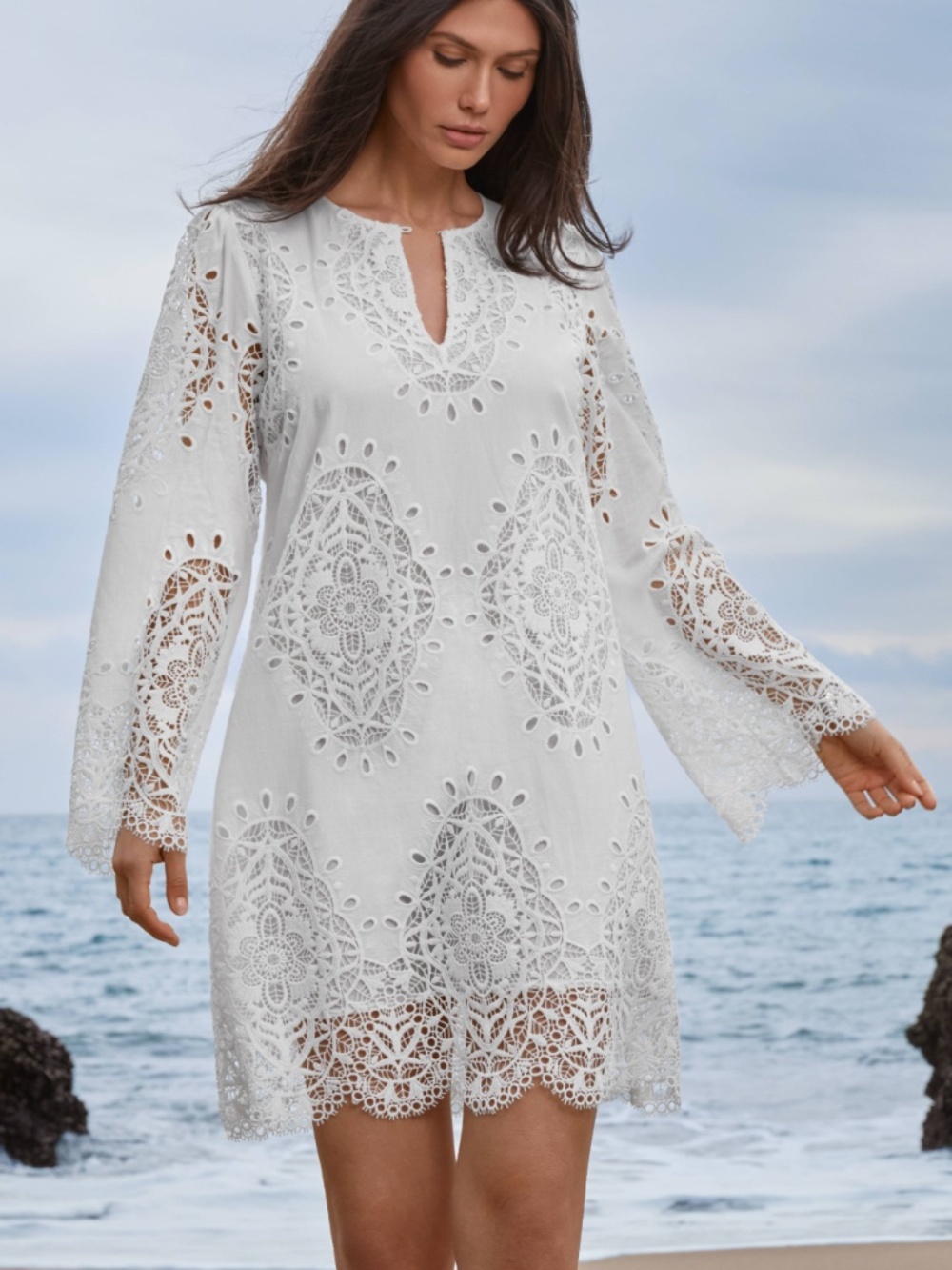 NWT Johnny Was JADE Elandra shift white dress
